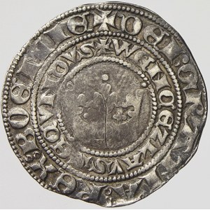 Václav II. (1278-1305). Pražský groš (za uchem chybí lilie). Sm.-2. lehce okr., škr.