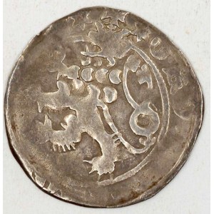 Karel IV. (1346-78). Pražský groš. Pinta-V.c (z let 1370-78, hodně perel v koruně, hrubá kresba lva). nedor.