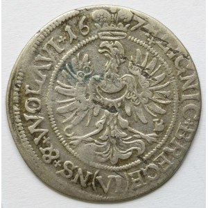 Lehnice - Břeh - Volava.  Jiří Vilém (1673-75). VI krejcar 1674 CB, minc. Břeh. Kop.-5511 (R2)