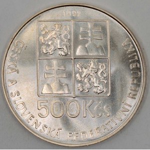 500 Kčs 1992 Komenský, plexi pouzdro