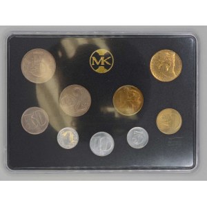Sada oběhových mincí ČSFR 1991, včt. 10 Kčs Štefánik, orig. etue v kartonovém obalu