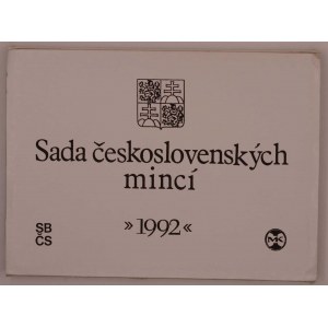 Sada oběhových mincí ČSFR 1992, včt. 10 Kčs Rašín, orig. etue v kartonovém obalu