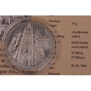 200 Kč 1994 Katedrála sv. Víta, plexi pouzdro, karta