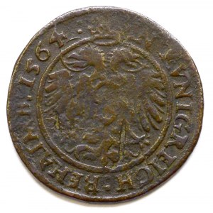 Ferdinand I.  Početní peníz 1564 Jáchymov - Geitzkofler. Mrštík-8.  kor.