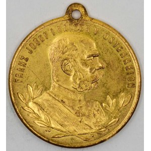 50 let vlády 1908. Zlacený bronz 35 mm.  nar. hr.