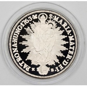Tolar 1763 K-B,  REPLIKA  (autor Kožuch (1995), Ag 40 mm, plexi pouzdro, certifikát, vydala mincovna Kremnica...