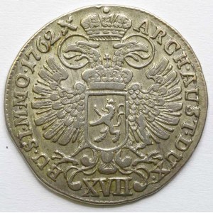 XVII krejcar 1762 Praha.  n. vada mat.