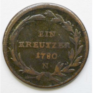 Cu 1 krejcar 1780 N  .  patina