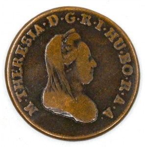 Cu 1 krejcar 1780 S  .  patina