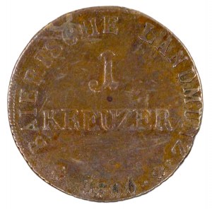 Okupační 1 krejcar 1806 pro Tyroly (po vítězství Napoleona nad Rakouskem). KM-683.  dr. škr.