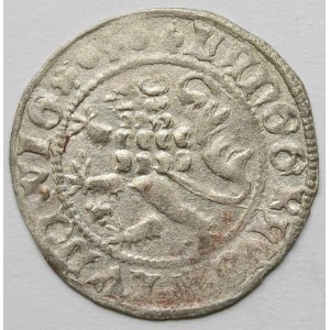 Hesensko.  Ludvík I. (1413-58). Knížecí groš míšeňského rázu, před lvem kytička.  lehce nedor...