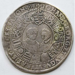 Sasko.  Kristián II., Jan Jiří a August (1591-1611). Tolar 1602 (28,72 g). Dav.-7561...