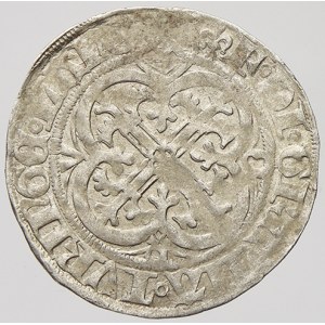 Mečový groš z let 1457-64, Lipsko, lilie, kroužek za zády. Krug-936
