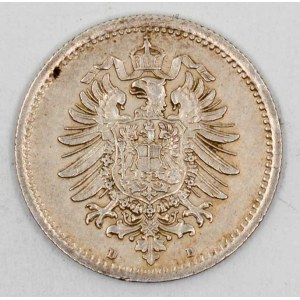 Drobné mince císařství.  50 pf. 1875 D.  n. hr.