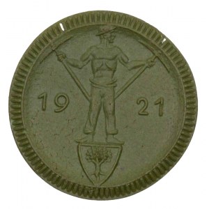 Nouzové a účelové ražby.  Waldenburg  (Valbřich ve Slezsku). 1 Mark 1921, zelený porcelán. Franke-206...