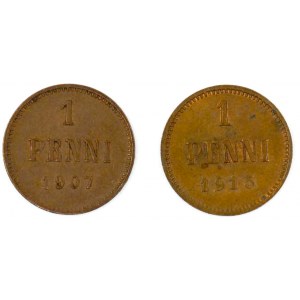 Finsko pod Ruskem.  1 penni 1907, 1915. KM-13