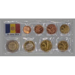 Andorra.  Sada oběžných mincí Andorry 2014
