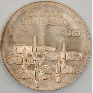 Finsko.  10 marka 1967 50 let nezávislosti. KM-50