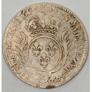 ½ ecu 1693, přeražba z mince 1690. KM-295