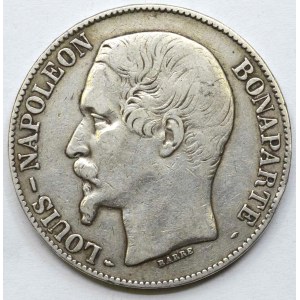 Napoleon III. (1852-70). 5 frank 1852 A. KM-773.1