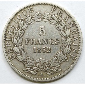 Napoleon III. (1852-70). 5 frank 1852 A. KM-773.1