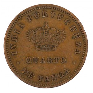 Indie - Portugalská, Goa.  Ludvík (1861-89). Ottavo ⅛ tanga 1881. KM-307