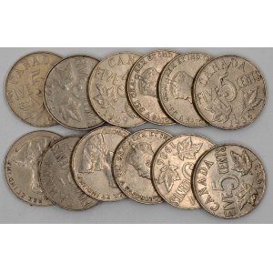 5 cent, různé ročníky (1922-36)
