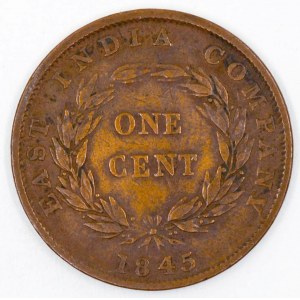 Malajsie - Straits Settlements.  1 cent 1845. KM-3