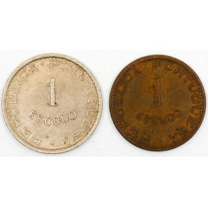 1 escudo 1950, 1974. KM-77, 82