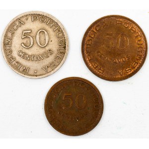 50 centavos 1950, 1953, 1973. KM-76, 81, 89