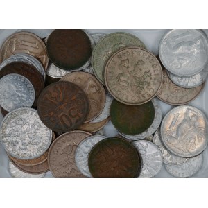 Lot mincí z let 1946-53, včetně několika 50 haléřů 1953