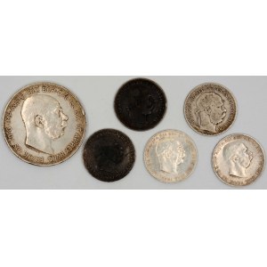 5 koruna 1909, 5x 1 koruna, různé