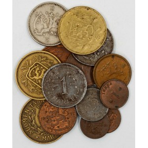 Finsko, rep.  Lot drobných mincí z let 1919-1946