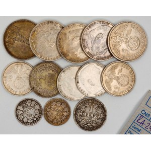 Německo.  Lot stříbrných mincí