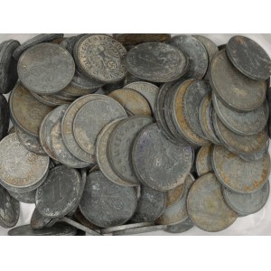 Lot drobných mincí 3. říše v zinku, někde stopy koroze