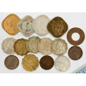 Indie - Britská.  Lot mincí z let 1886-1947