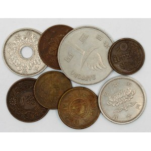 Lot japonských mincí 1 sen až 100 yen