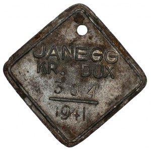 Janegg kr. Dux  (Jeníkov u Duchcova, okr. Teplice) 1941, ev. č. 304. Zn 23,6 x 23,4 mm