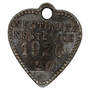 Neštěmice  (okr. Ústí n. Labem) 1926, ev. č. 10. Zn 29,1 x 25,8 mm