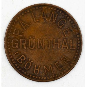 Zelený Důl  (Grünthal, okr. Most). Železárny F. A. Lange, hodnota 2 (z let 1873-85). Bronz 19...