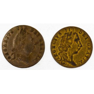 Hrací žeton ve tvaru mince 1/2 guinea s let. 1768 a 1797. Mosaz 26,2 mm, 25,6 mm