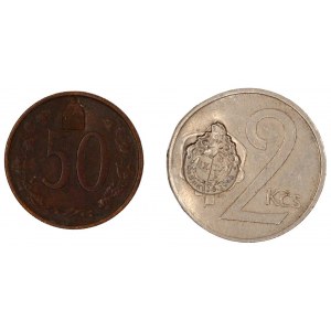 Mince 50 hal. 1965 ČSSR s kontramarkou na 4. tajný výlet 13.6.2015. Bronz 21,5 mm...