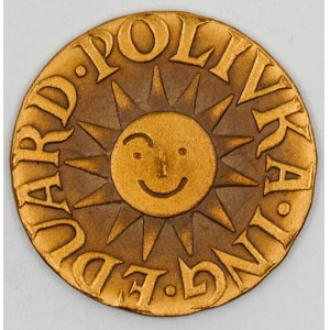 Novoročenka 1962. Slunce, opis / letící andílek, opis. Sign. Špánek. Bronz patin. 26 mm (5,63 g...