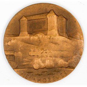 Straka.  Antonín Dvořák b.l. Portrét, data, opis / budova zámku, opis NELAHOZEVES. Bronz 40 mm