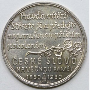 TGM - České slovo 1930. Ag 0.987 35 mm (14,95 g)
