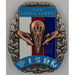 KVV Jardy Janků Písek (výsadkáři), bronzový stupeň. Bílý kov 60 x 50 mm, smalty...