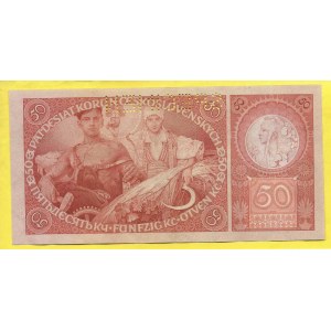 50 Kč 1929, s. Fb, 24bS1. perf. SPECIMEN