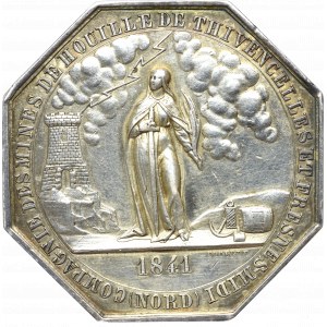 Francja, Żeton barbórkowy 1841 - srebro