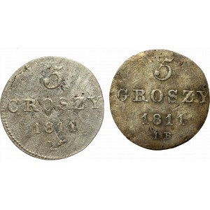 Księstwo Warszawskie zestaw 5 groszy 1811 (2 egz)
