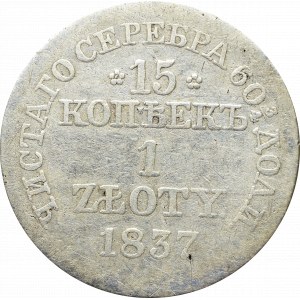 Poland under Russia, Nicholas I, 15 kopecks=1 zloty 1837